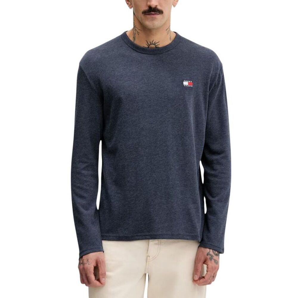 Tommy Hilfiger Jeans Blue Recycled Cotton Long Sleeve Men's T-Shirt
